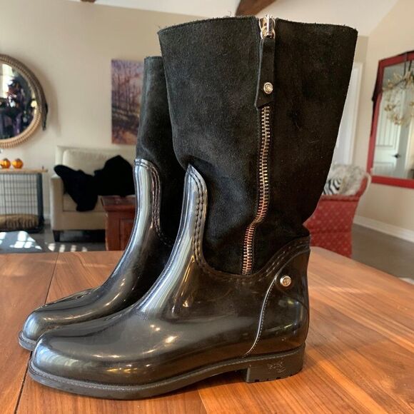 Boots Stuart Weitzman, EUC never worn, SZ 40, rubber, real suede - Picture 1 of 15